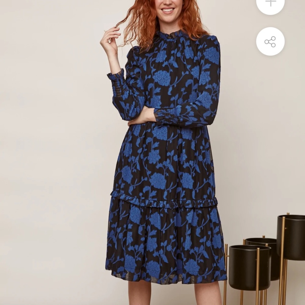 modest floral smock midi dress